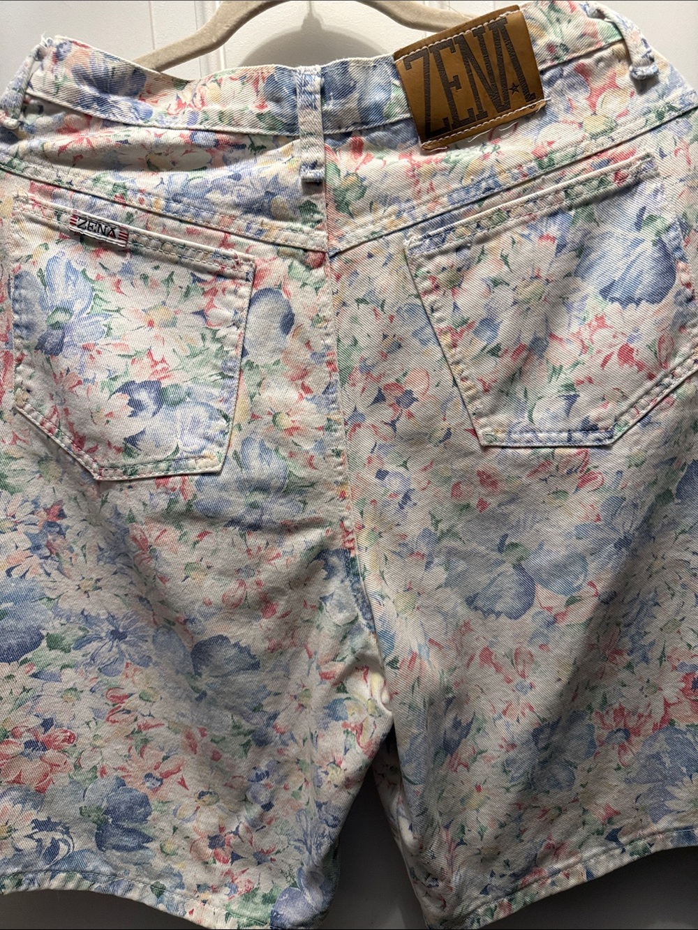 Zena Pastel Floral Bermuda Shorts in Blue, Pink, Green